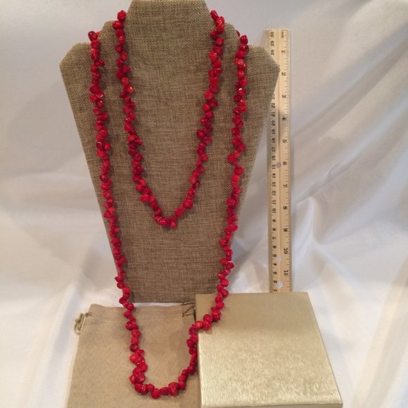 New REAL RED CORAL 60" Endless Strand - Picture 6 of 11